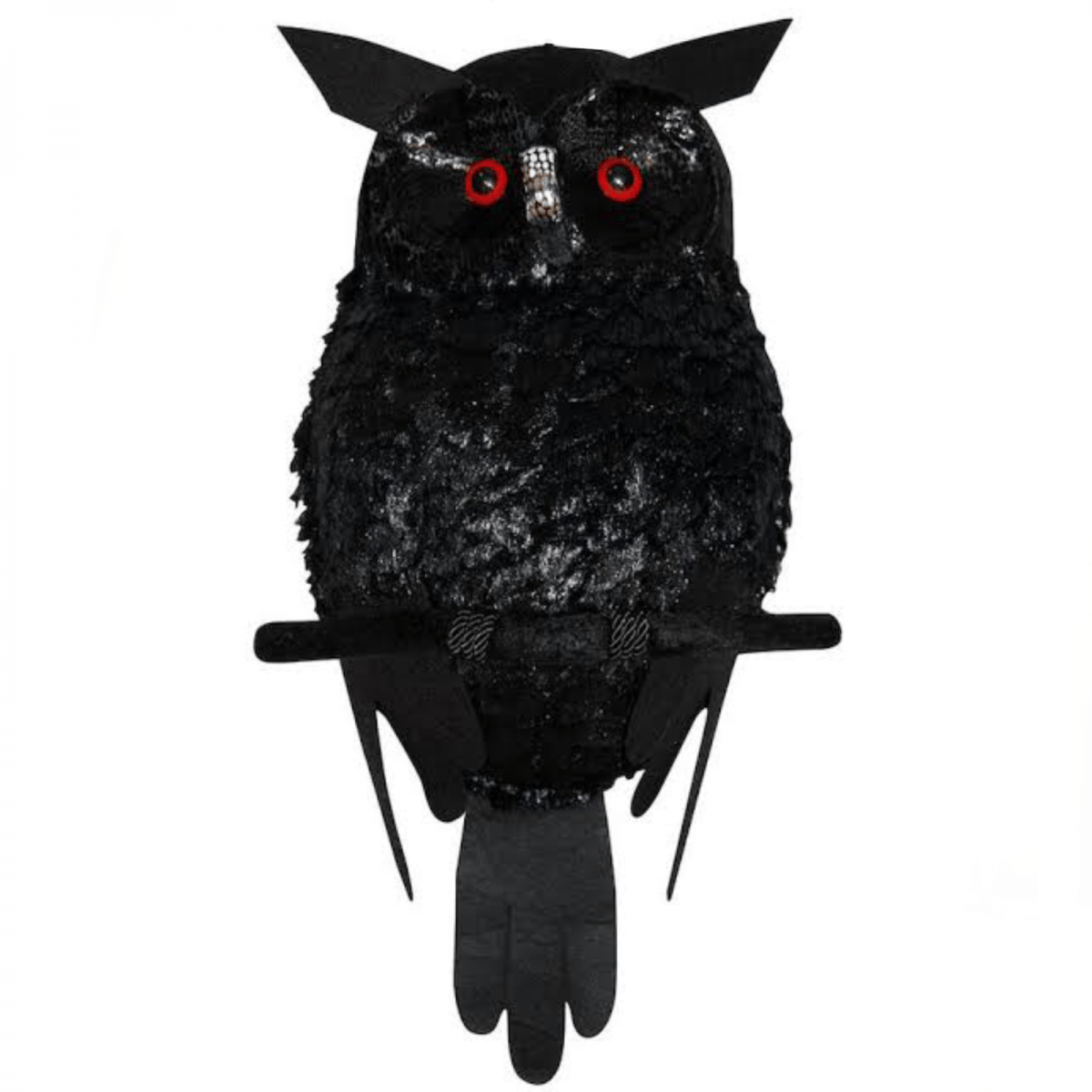 Plush Black Owl with Light Up Eyes to your scary Halloween setting