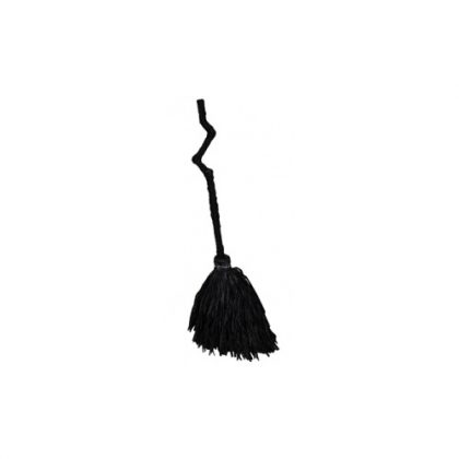 Standing Crooked Witch Broom - Black