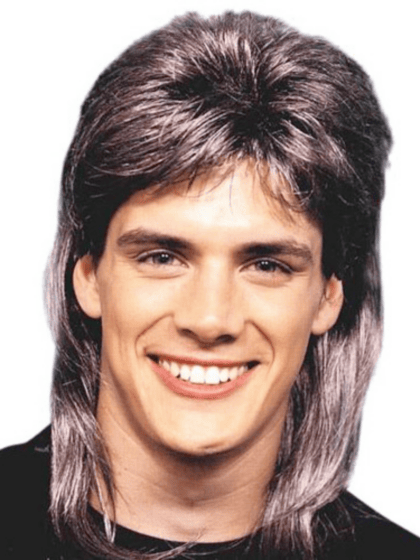 Streaked Blonde Mullet Wig