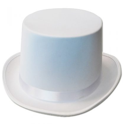 Top Hat - White Satin