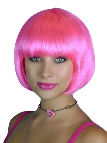 Hot Pink chin bob wig