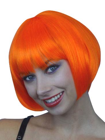 Orange short chin bob wig