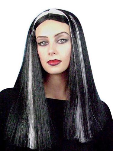 Lily Munster streaked wig