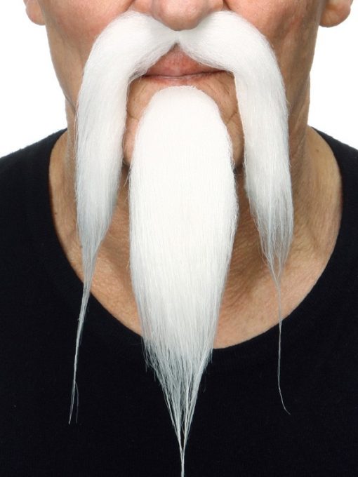 Beard & moustache Oriental White