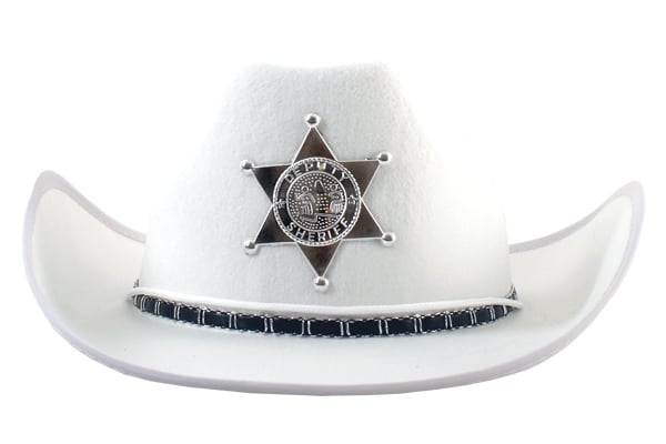 Cowboy Hat White with Woven Band and 