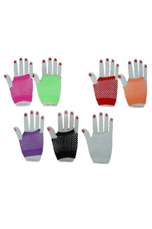 Short fishnet gloves