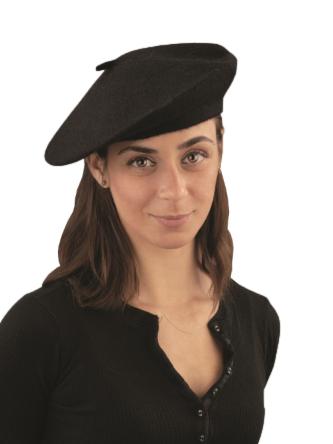 French Beret Black Hat