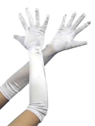 Gloves - Long Satin White