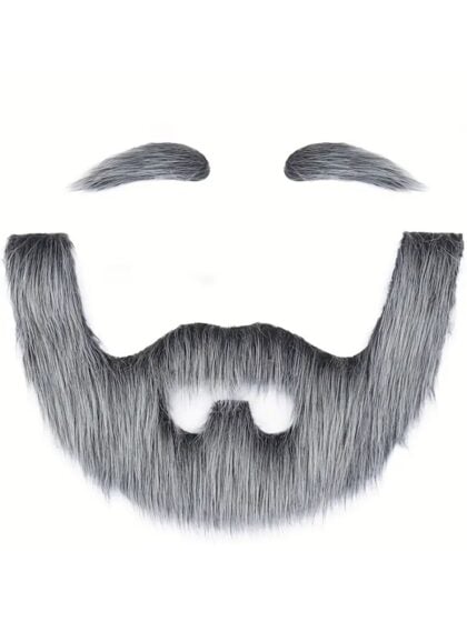 Grey Fake Beard and Brows