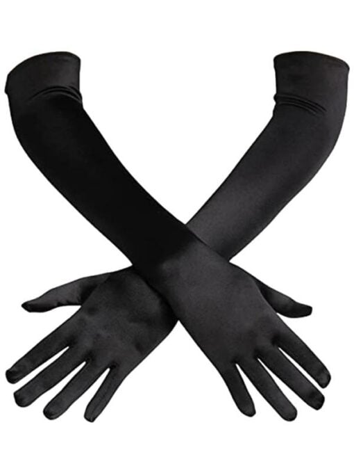 Extra Long Satin Gloves 55cm