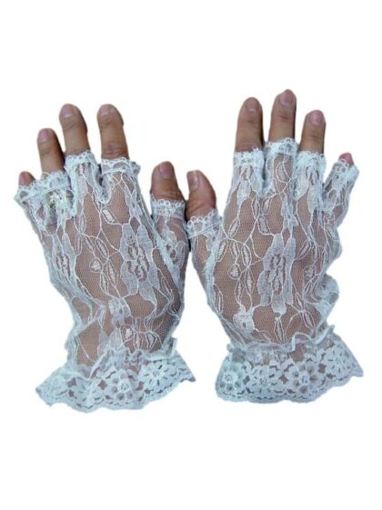 Lace Glove Half Finger White