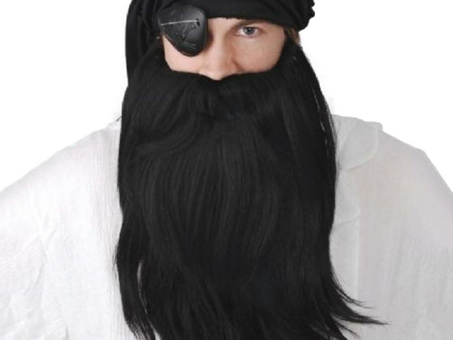 Pirate Beard & moustache Jumbo Set – Black