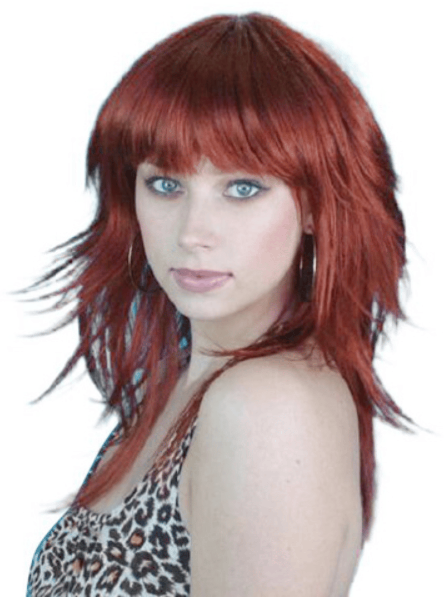 Retro Layered Red Wig - Stunning 70s and 80s Hairstyle