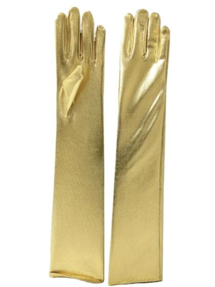 Gold metallic gloves