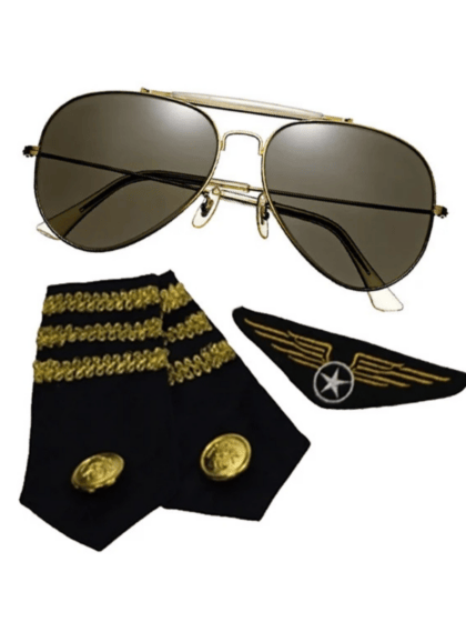 Aviator Kit - Glasses, Epaulets & Badge