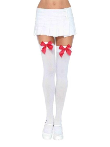 Thigh Highs White Red