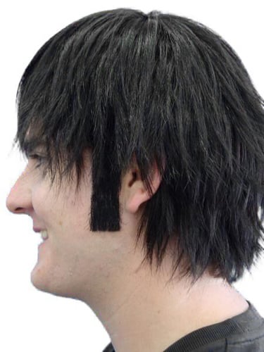 sideburns straight black