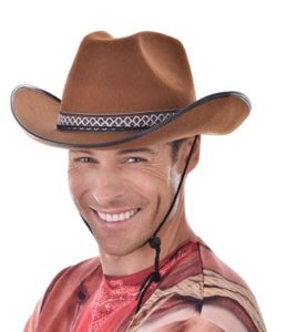 Brown cowboy hat with woven band