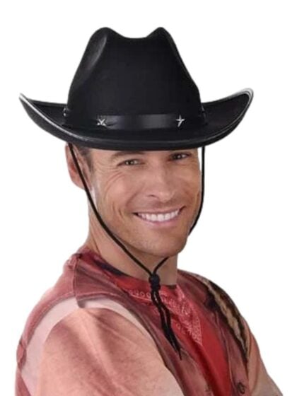 Cowboy hat black with silver stars