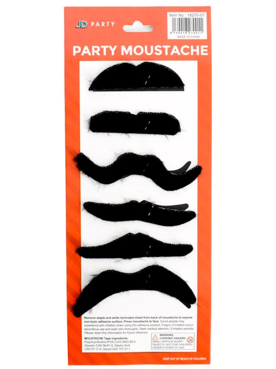 Assorted 6 Pack Moustaches