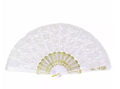 White lace fan