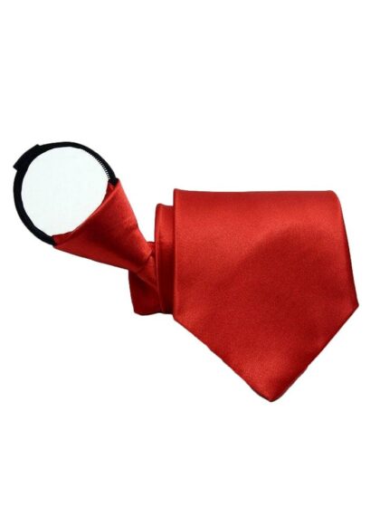 Red satin long tie