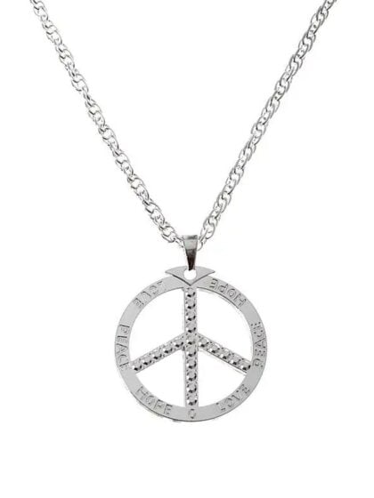 Metal Peace Sign Necklace