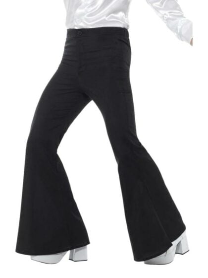 Mens Black Flared Trousers