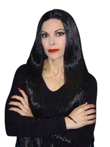 Extra long Morticia wig black