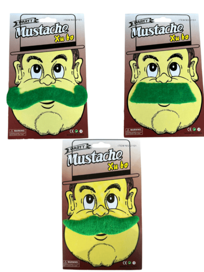 Green Fake Moustache