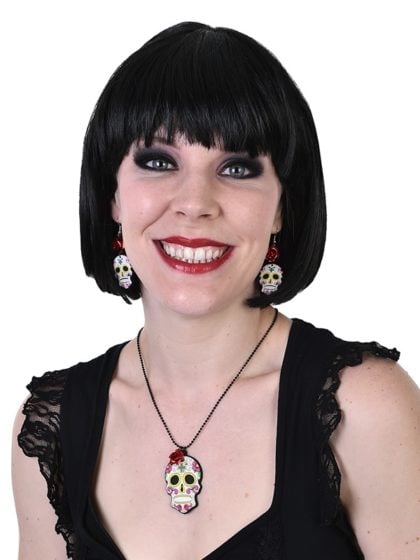 Day of the dead Necklace and earrings