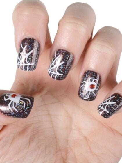 Purple Spiderweb Nails