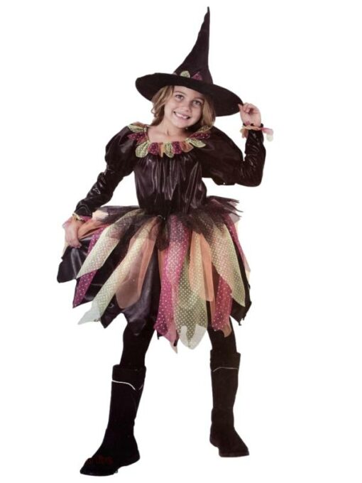 Rainbow witch costume child
