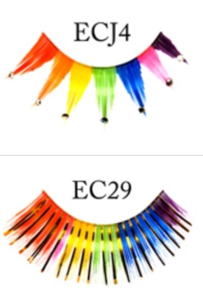 Rainbow colored eyelashes