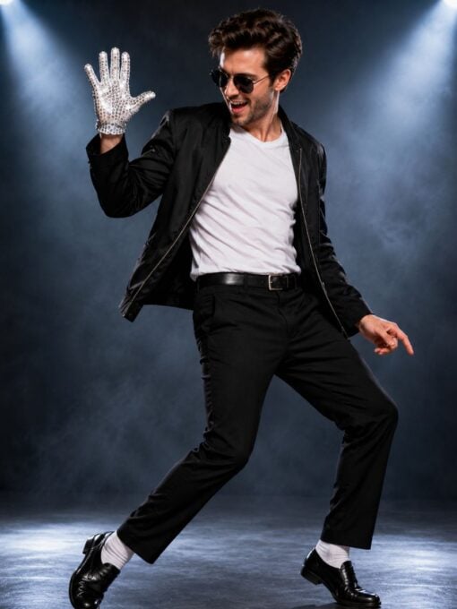 Man wearing michael jackson sequin glove