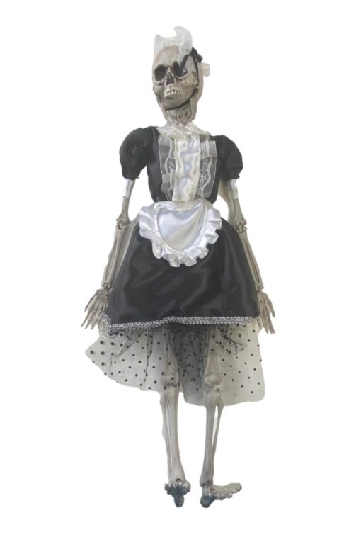 mini skeleton french maid decoration