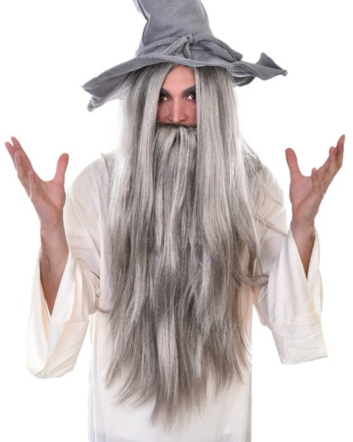 grey wizard beard and wig