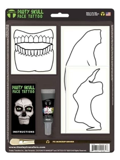 Party Skull Face Tattoo