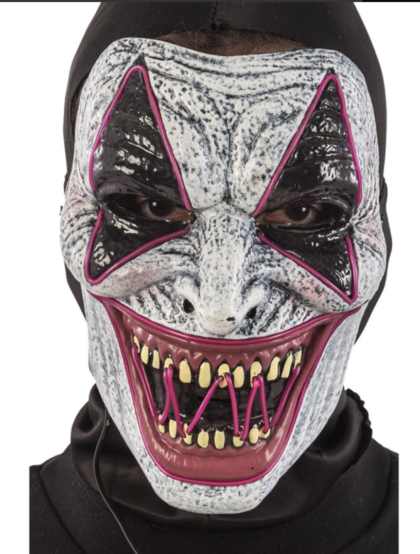 LED light up clown mask