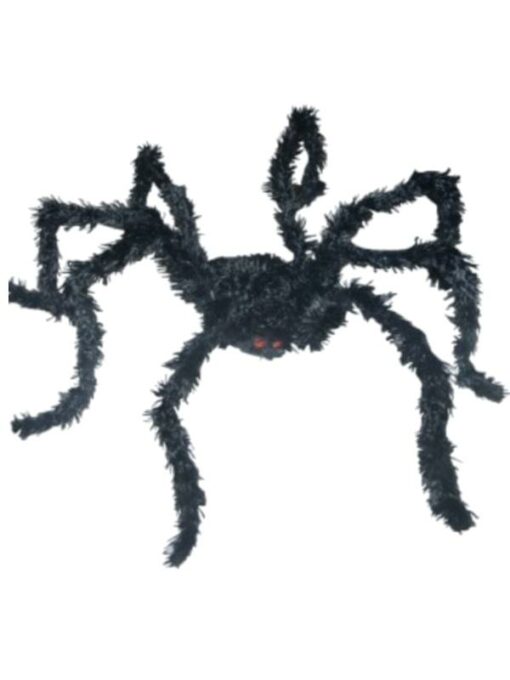 Large black posable spider