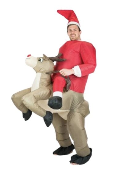 Inflatable ride on reindeer costume