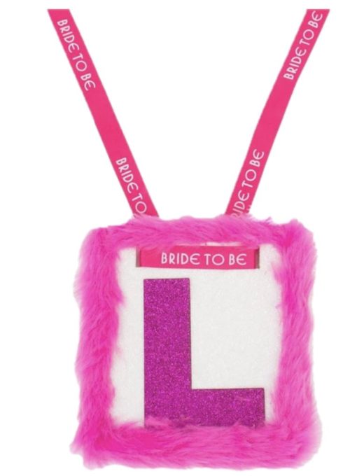 Hen party L plate fluffy pink