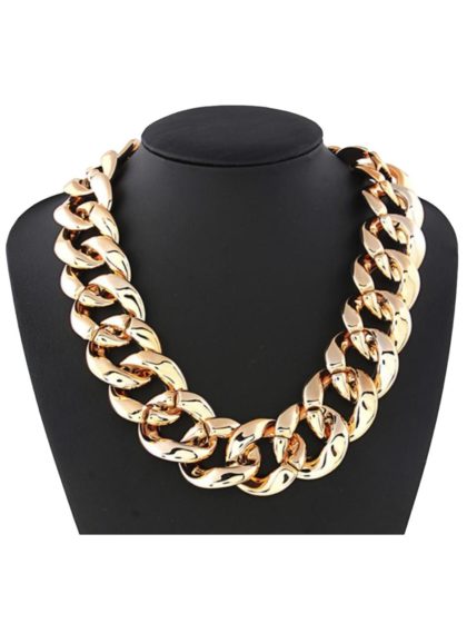 gold chunky necklace plastic