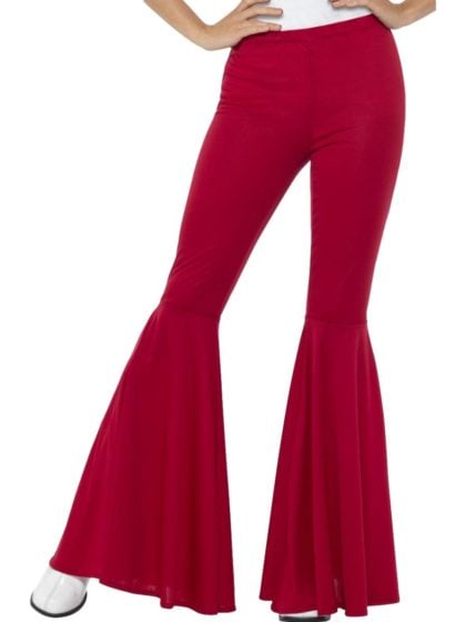 flared trousers ladies red