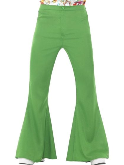 Mens Flared Trousers Green