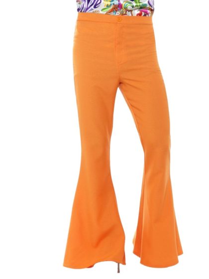 Mens Flared Trousers Orange