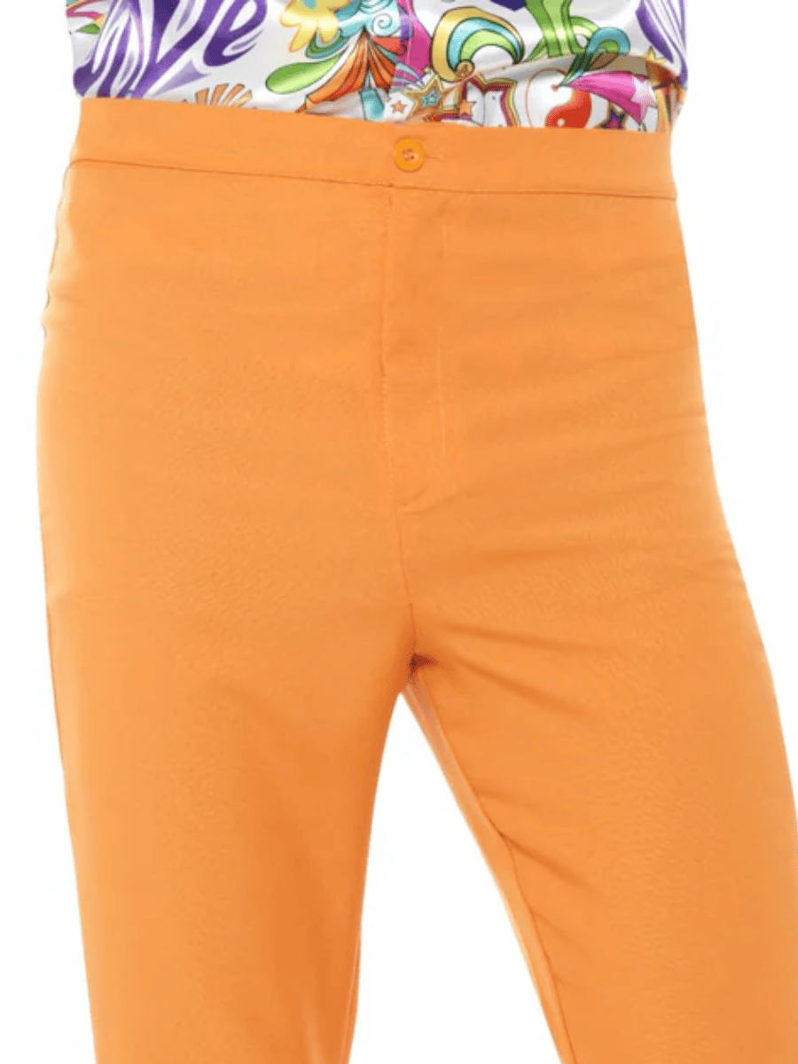 Mens Flared Trousers Orange - Image 2