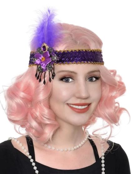 Purple 1920s headband