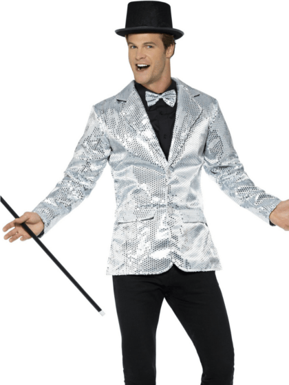 Silver Sequin Blazer Jacket