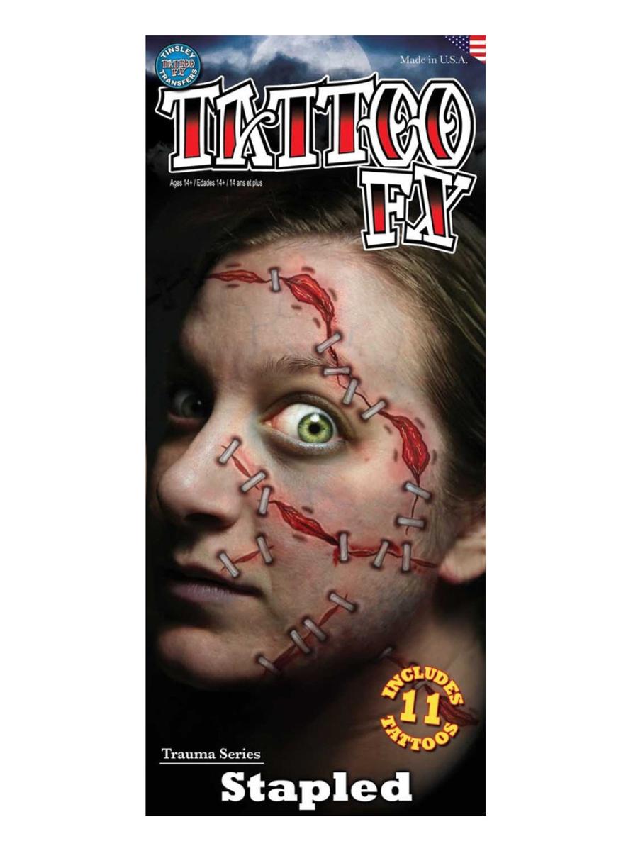 Stapled fx temporary tattoo